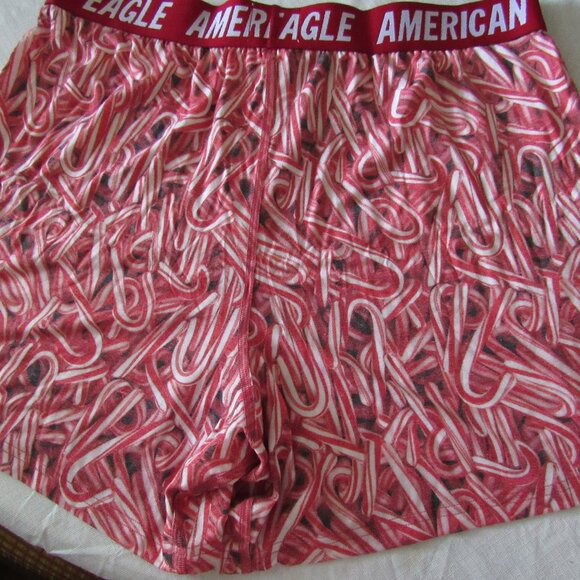 AMERICAN EAGLE ULTRA SOFT BOXERS LARGE 35"-38" WAIST MENS 4" INSEAM CANDY CANES - Picture 3 of 4